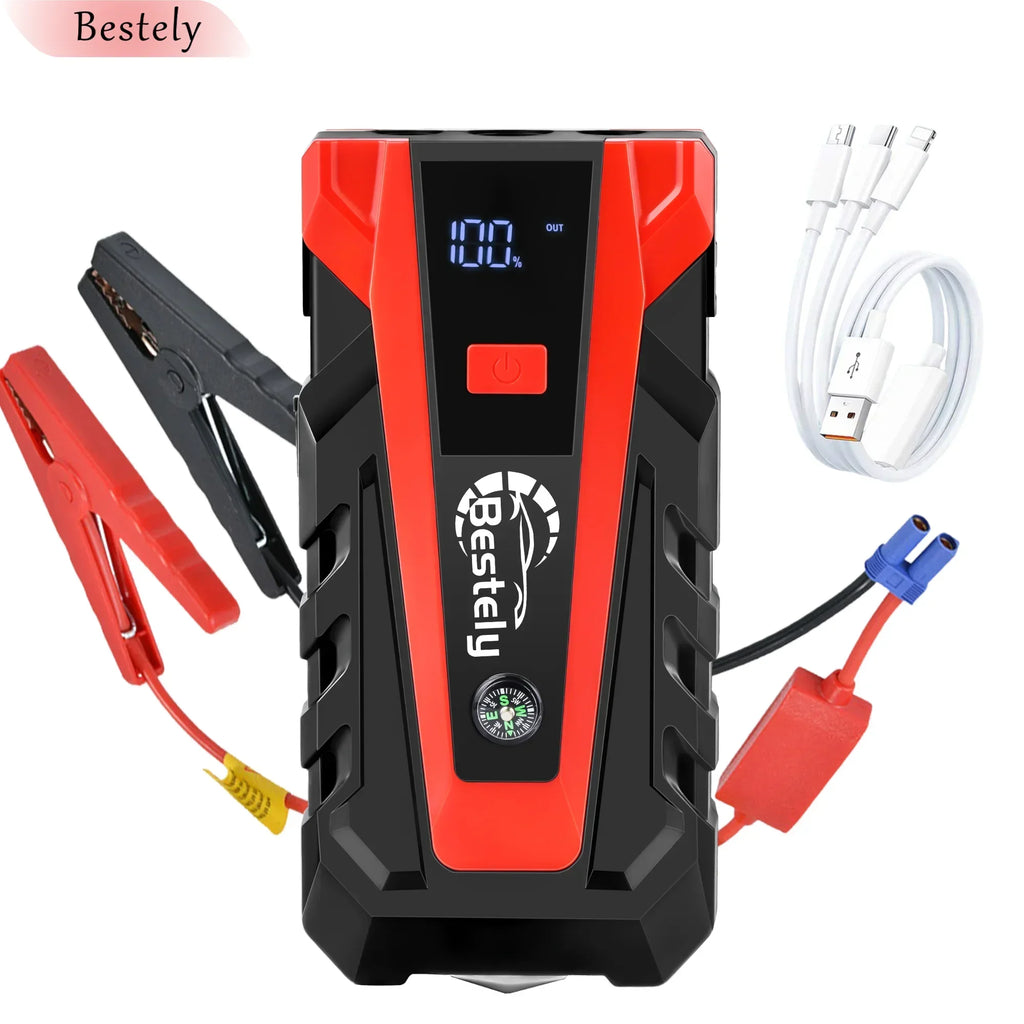 12v Car Battery Jump Starter, 12v Jump Starter Battery Pack 3000A Peak,Portable Jump Box with Full LCD Screen & LED Light & USB Oasis Select 12v car jump starter