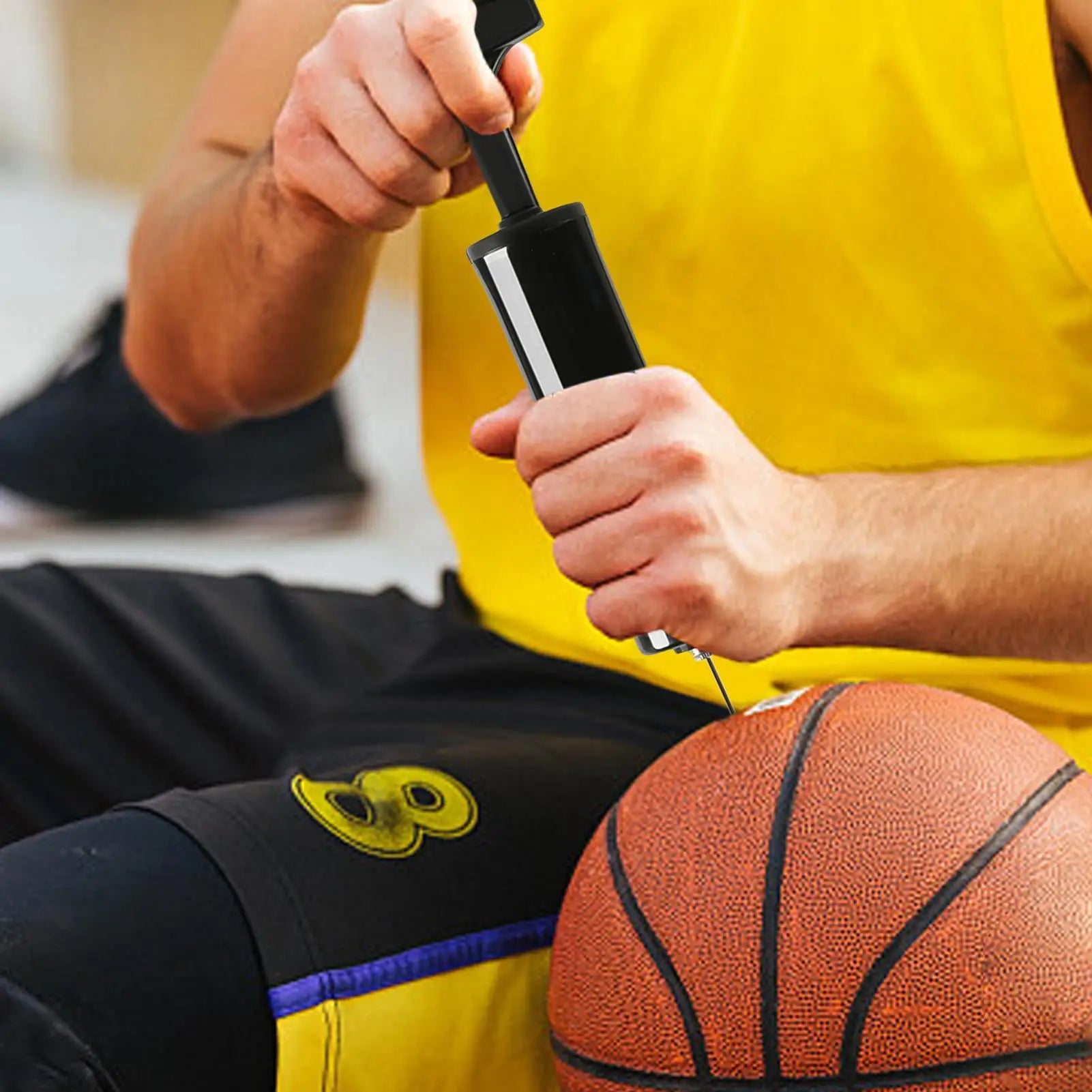 Handheld Portable Basketball Pump Sports Ball Inflator with Needle for Volleyball Soccer Bike Tire Compact Air Pump Sports Balls Oasis Select