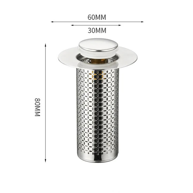 Stainless Steel Floor Drain Filter Pop-Up Bounce Core Basin Stopper Washbasin Plug Anti Odor Hair Catcher Shower Sink Strainer Oasis Select Copper core Long