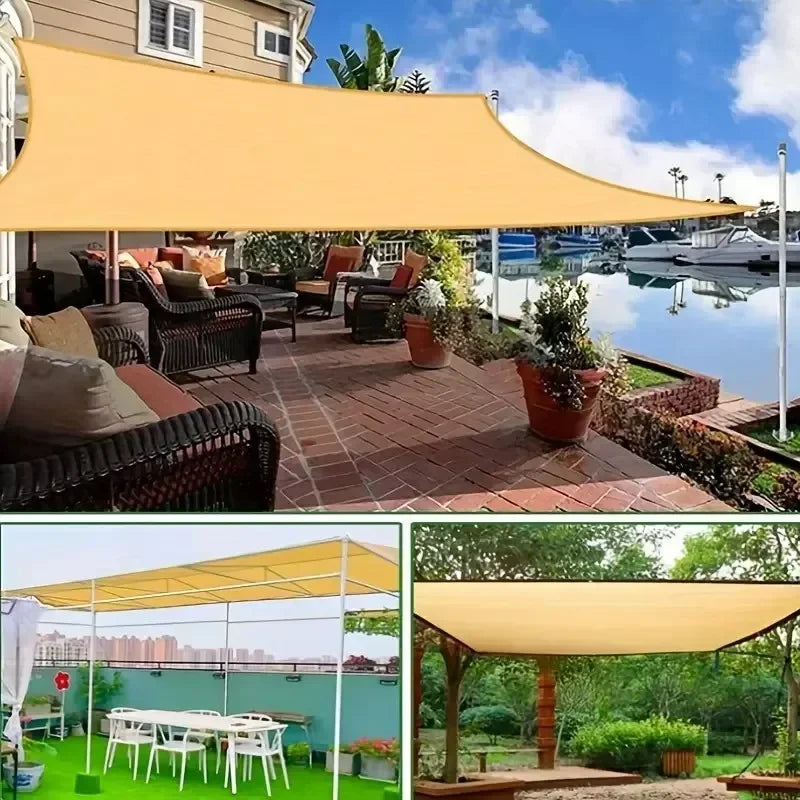1-3PCS 2x2m 2x4m Sun Shade Net Reinforced Edges Punched Holes Shade Fabric Thickened Insulation Mesh Summer Outdoor Shading Oasis Select