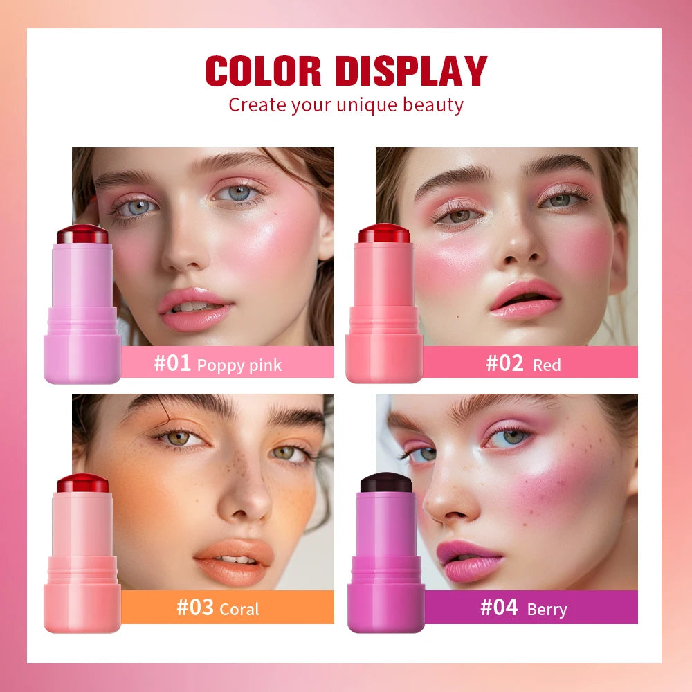 Milk Jelly Tint Stick Water Jelly Lip Gloss Sheer Cheek Stain Cooling Feel Natural Tint Multi Use Makeup Oasis Select