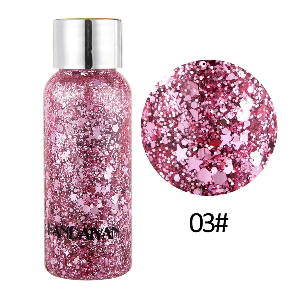 Glitter Body Lotion Diamond Glitter Gel Cream Eye Nail Hair Body Face Glitter Gel Lasting Sparkling Lotion Party Glitter Shimmer Oasis Select C