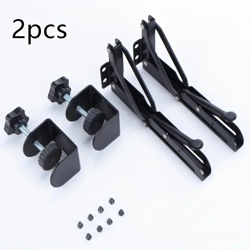 2PCS L-shaped Foldable Desktop Bracket Heavy-duty Punch-free Space-saving Desktop Extension Plate Rack Hardware Accessories Oasis Select 8 inch 2pcs