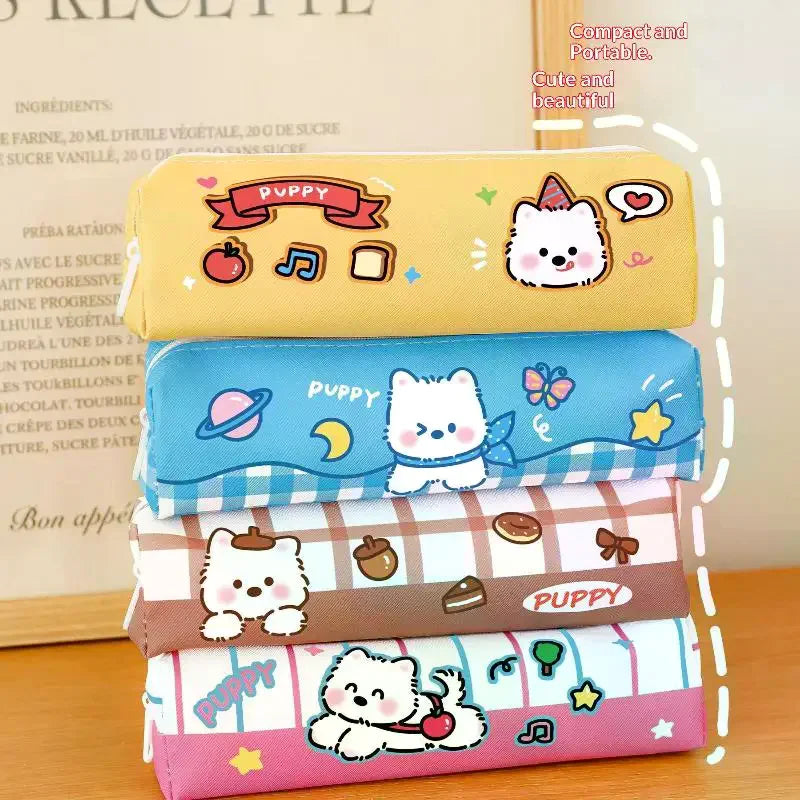 Cute Western Highland Pencil Case Student Portable Stationery Pen Box Cartoon Return To School Stationery Organizer Supplies Oasis Select