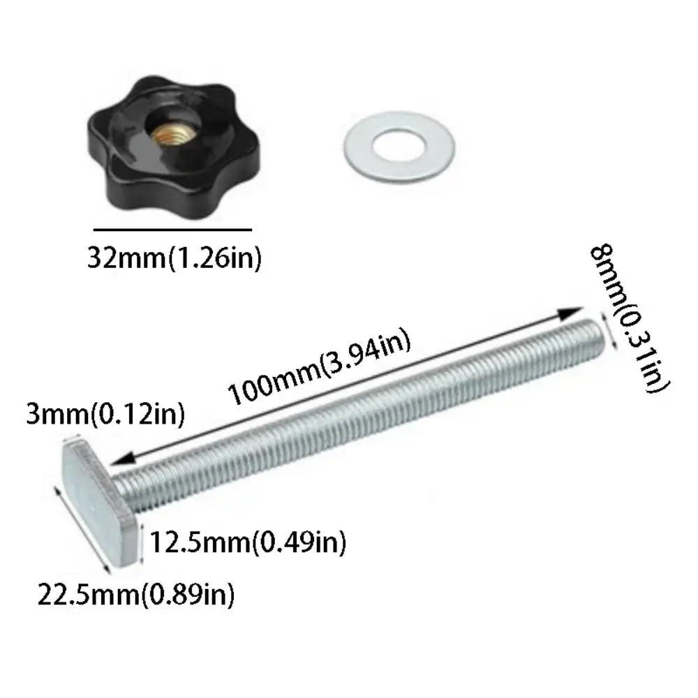 M8x100mm T-Slot Star Knob Screw | T-Track Woodworking Fixture