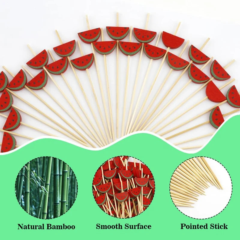 WISH Fruit Picks Bamboo Picks Fruit Forks Artistic Toothpicks Cocktail Picks Sandwich Picks Decorative Cocktail Sticks Oasis Select