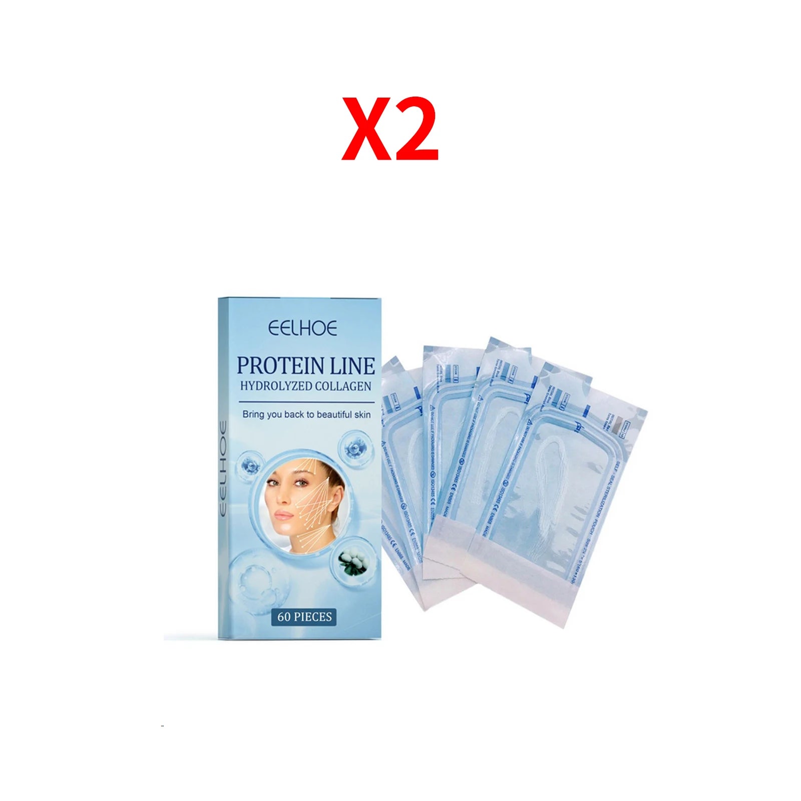 Eelhoe 60pcs Collagen Protein Thread Serum – No-Needle Filler Collagen Face Serum Oasis Select 2 X 60pcs boxed