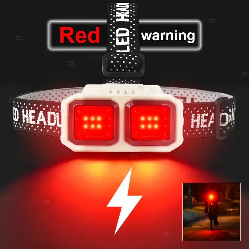 Powerful LED COB Sensor Headlamp 4 Lighting Modes Type-C Rechargeable battery display Waterproof Outdoor Camping Headlight Oasis Select
