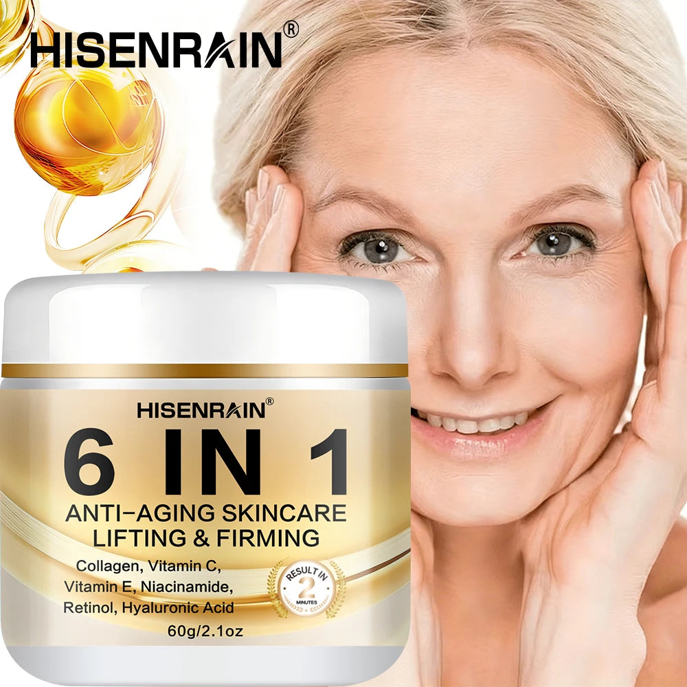 HISENRAIN 6-in-1 Anti-Aging Firming Cream – Wrinkle Reducer, Tightening & Rejuvenating Cream for Face. Oasis Select