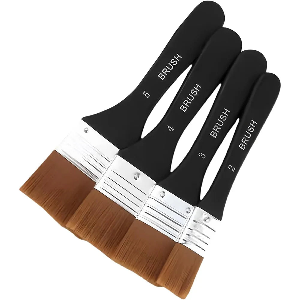 1/3/4 Pcs Paint Brush, Flat Bright Paint Brushes Craft Basecoating Paint Brushes with Wooden Handle for Acrylic, Oil, Watercolor Oasis Select 4 PCS Brush