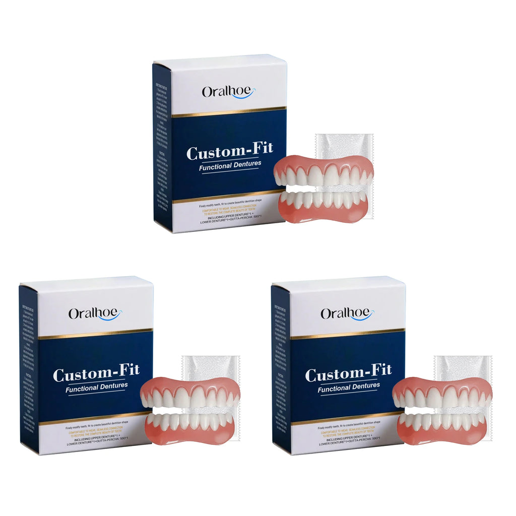 Oralhoe Soft Silicone Denture Reline Kit – Upper & Lower Set Denture Reline Kit Oasis Select 3sets boxed