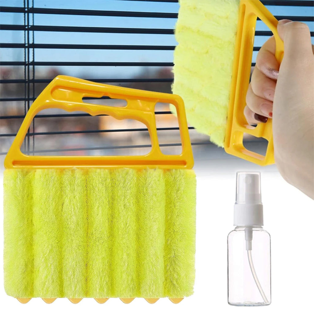 2 PCS Blind Cleaning Kit with Mist Spray Bottle Reusable Fiber Duster for Wood Aluminum Vinyl Blinds Washable Venetian Shade Oasis Select