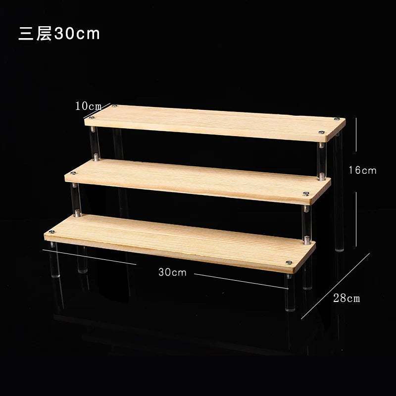 Wooden Multi-Layer Step Display Stand for Figures & Blind Box