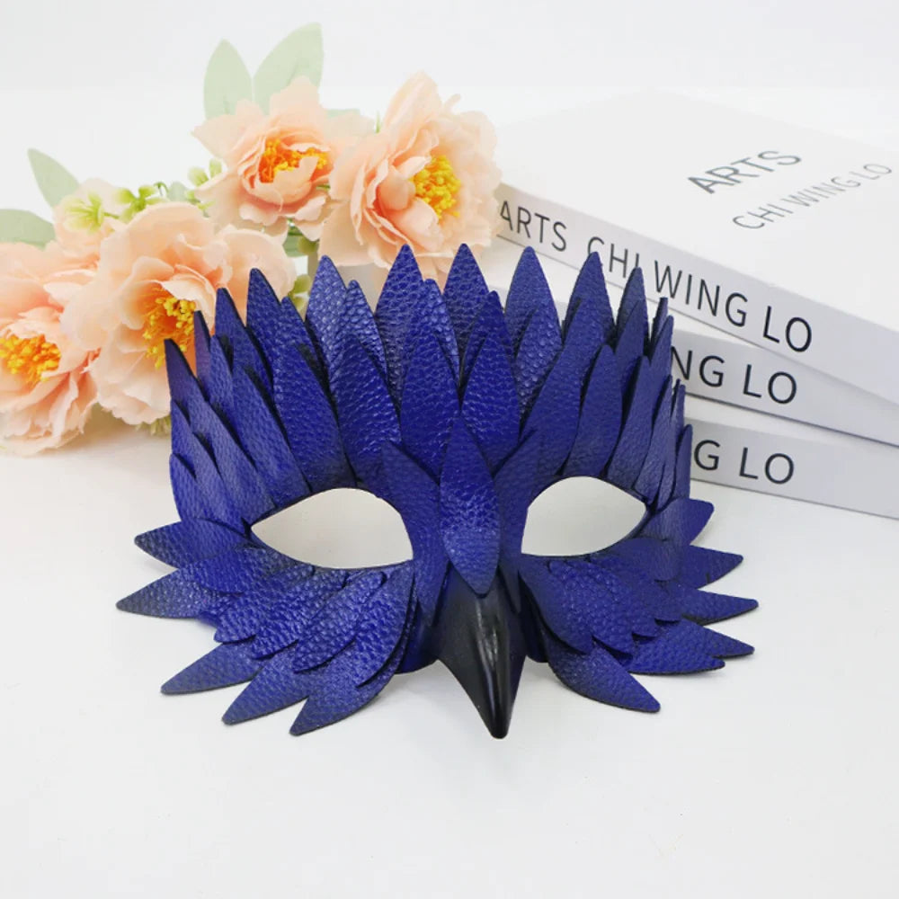 Elegant Feather Half Face Mask | Halloween & Masquerade