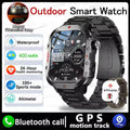 1400mAh Big Battery Smart Watch Men Outdoor GPS Flashlight 10ATM Waterproof Bluetooth Call AMOLED HD Sports Smartwatch AT-1282 Oasis Select 2.01 Br22BkSzstrap