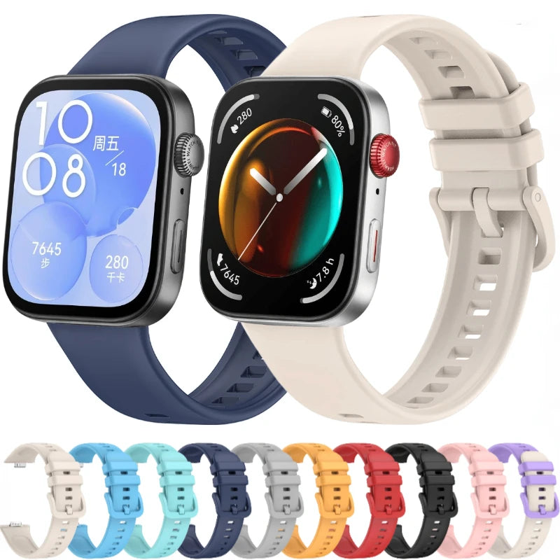 Silicone Strap for Huawei Watch Fit 4 / Fit 3 Colorful Buckle Smartwatch Band Oasis Select