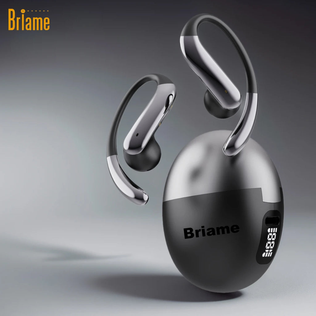 Briame Wireless Headphones OWS Sports Headset Touch Control Digital Display Bluetooth Earphones HD Call Waterproof Oasis Select
