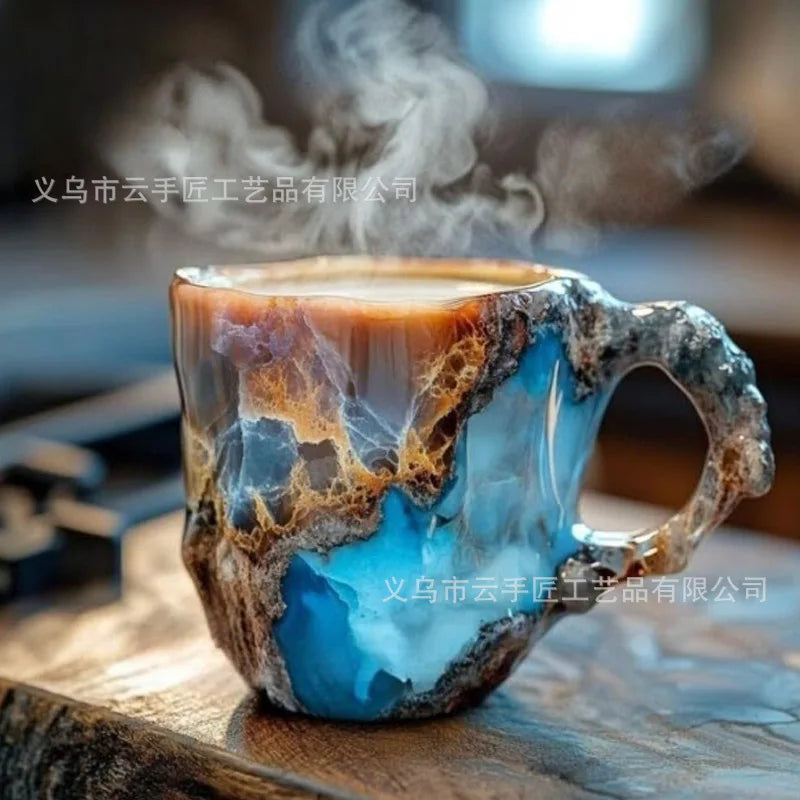 Fashionable Mineral Crystal Coffee Mugs, Imitation Resin Cups for Tea Coffee, Ideal for Christmas Gift Oasis Select Sapphire