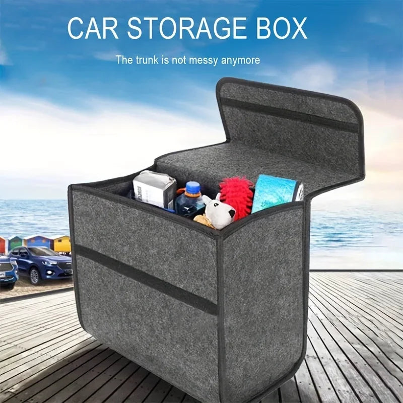 Car Storage Box Felt Small Trunk Storage Portable Car Foldable Storage Box Oasis Select Grey