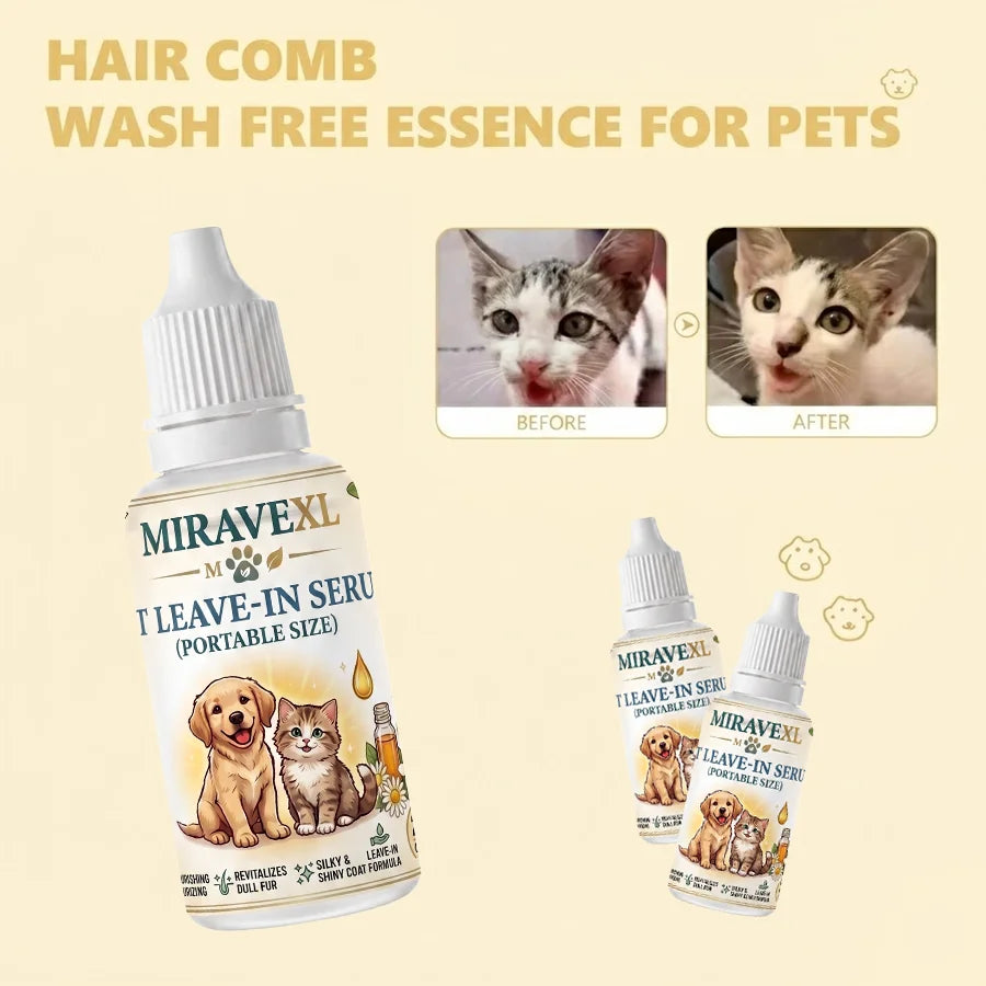 20ML Dog Cat Waterless Cleansing Serum Pet Leave-in Essence Deodorant Dry Shampoo Coat Grooming Conditioner Bath Supplies Oasis Select