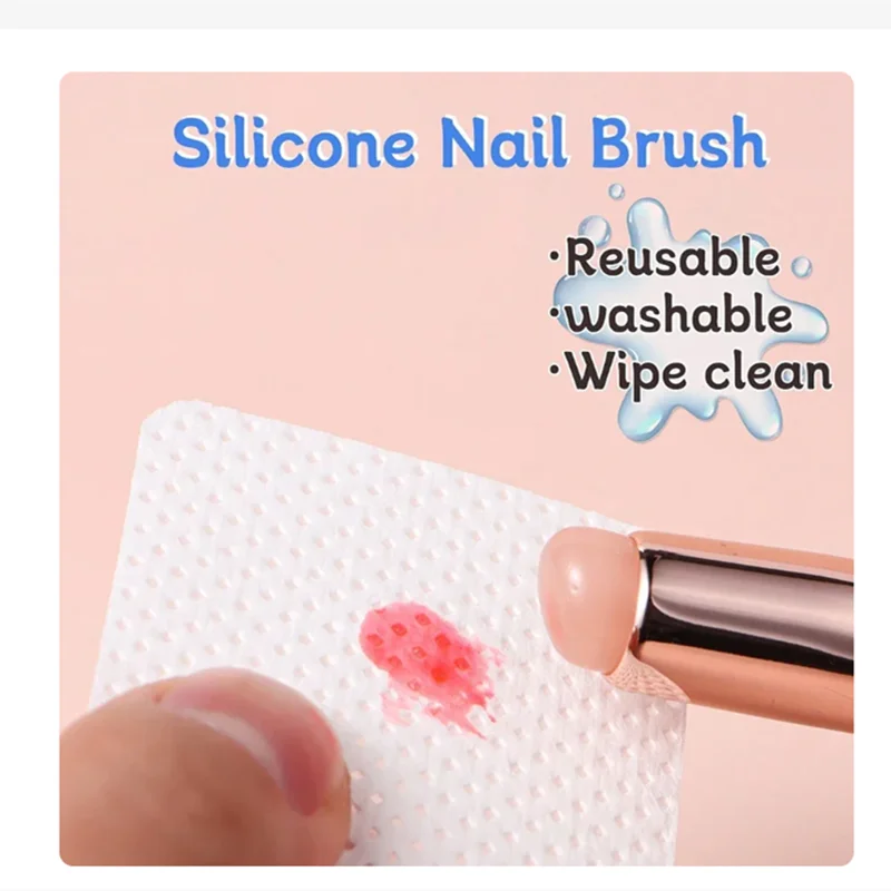 Nail Art Silicone Brush Reusable Mirror Powder Pigment Applying Manicure Tool Gradient Effect Nail Arts Silicone Applicator Oasis Select