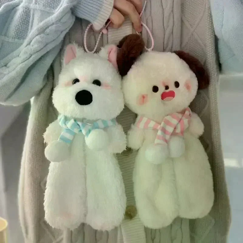 1Pcs Cute Animal Pencil Box Cartoon Puppy Plush Doll Pencil Case Large Capacity Stationery Storage Bag Makeup Bag Oasis Select