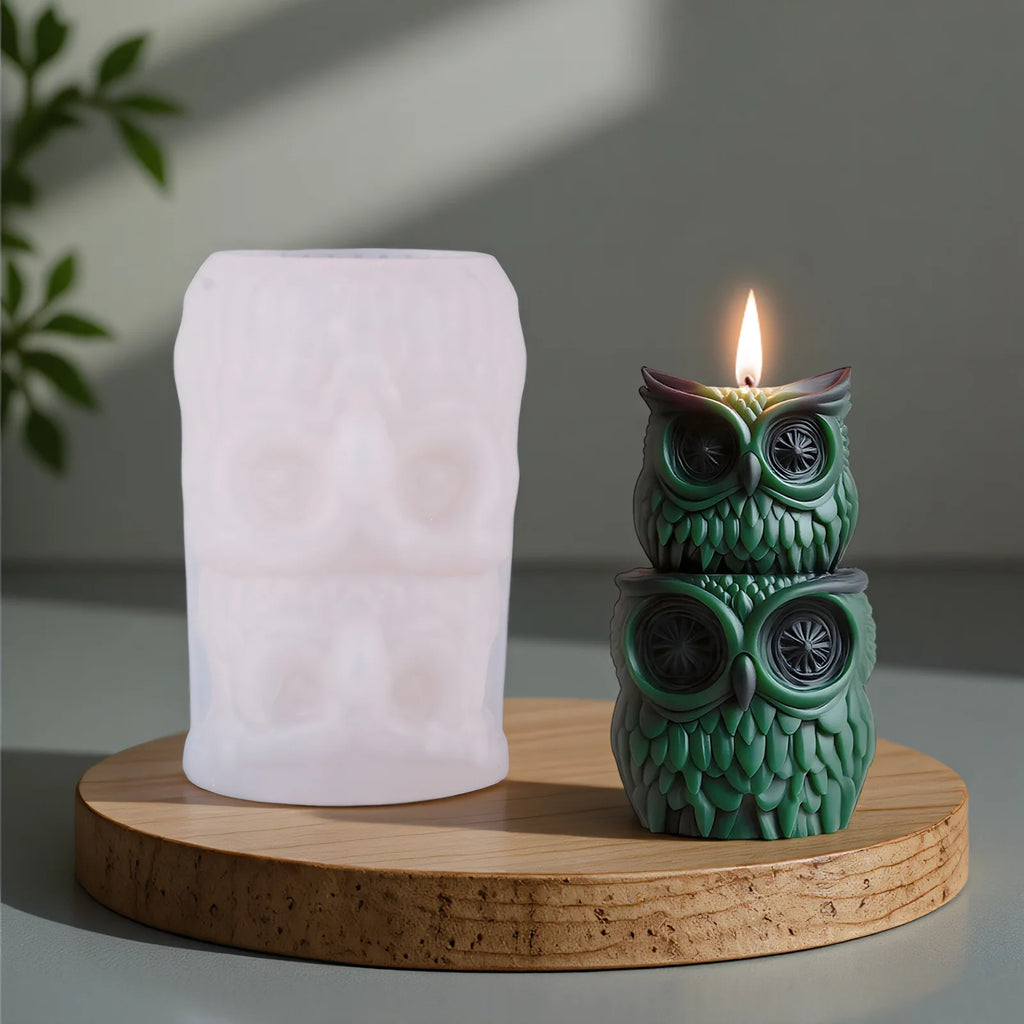 3D Pupil Light Owl Plaster Silicone Mold DIY Owl Creative Ornaments Aroma Candle Silicone Mold Oasis Select