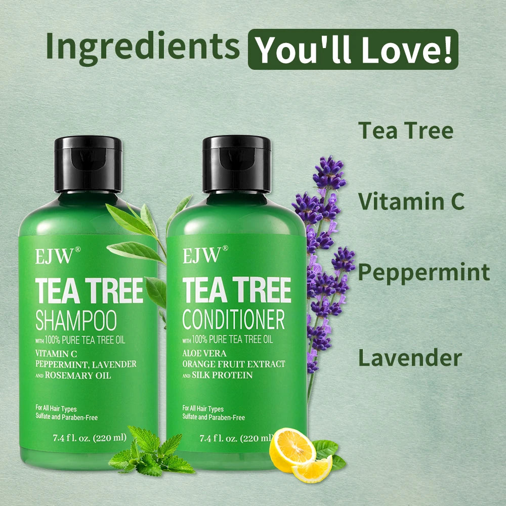 Tea Tree Oil Shampoo and Conditioner Set| Refreshes Scalp, Soothes,Cleanses Buildup, Clarifying for Oily Hair|Pure Tea Tree Oasis Select