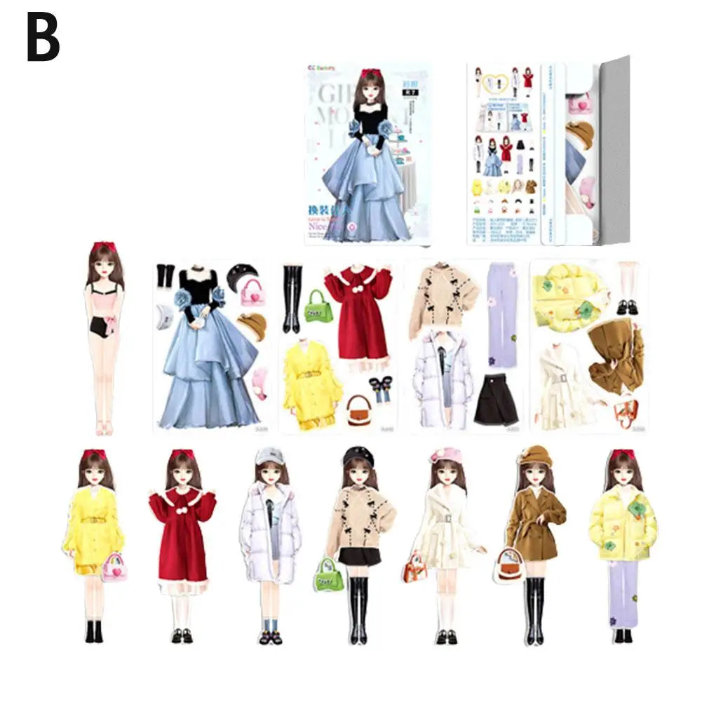 Magnetic Princess Dress Up Doll Set – DIY Sticker Toy for Kids