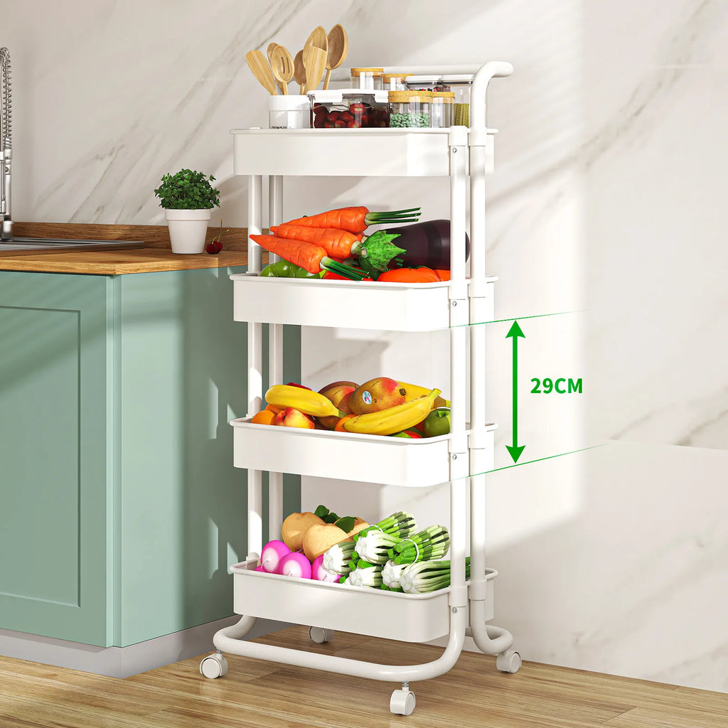 Kitchen Shelf Household Cart Multi-layer Movable Storage Rack Floor to Floor Bedroom Mobile Snack Storage Rack Oasis Select