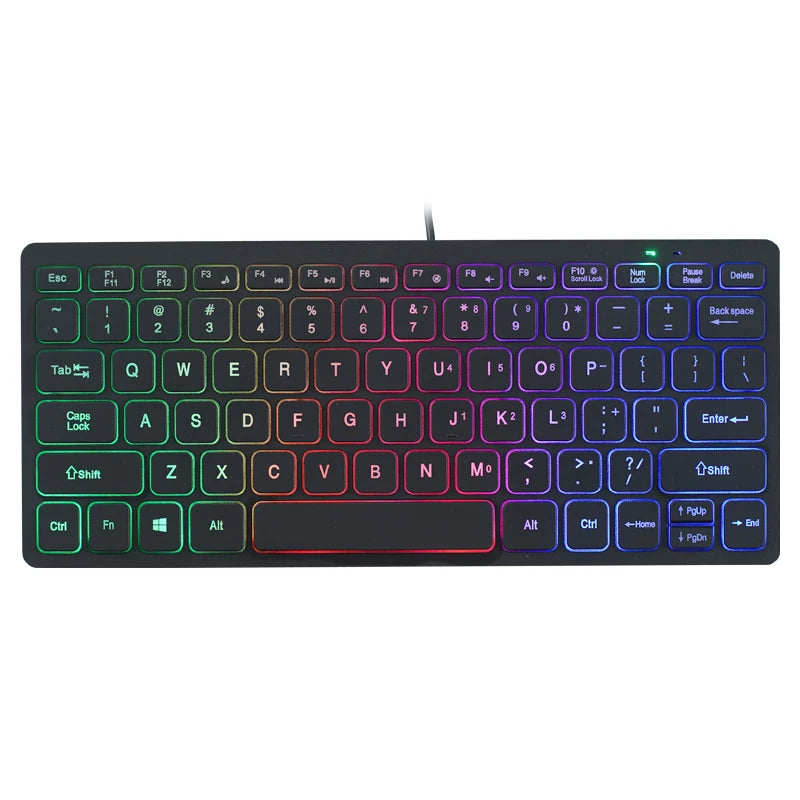 78Keys Wired Mini Keyboard, Chocolate Keycaps, Polychrome Backlight, Slim&Quiet, Multi-scene Application, USB, Compatible Laptop Oasis Select