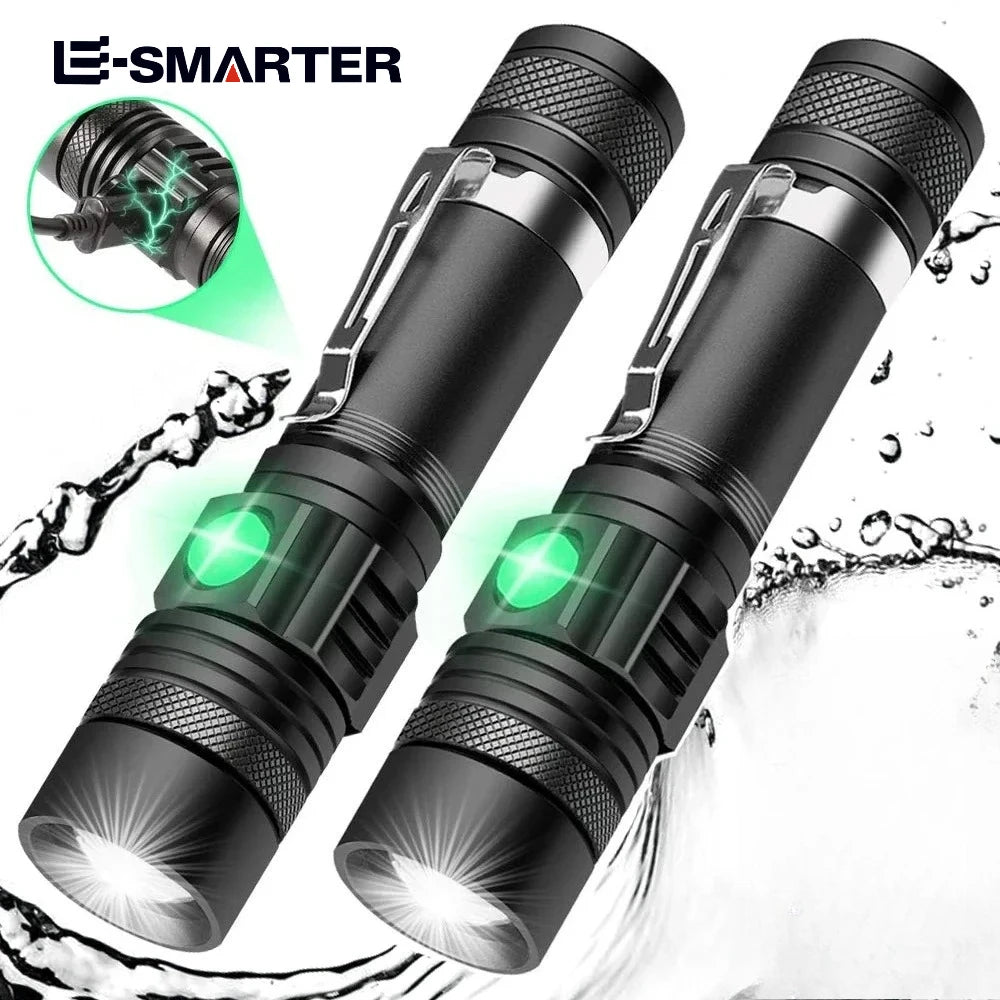 ESMARTER Zoomable USB Rechargeable LED Flashlight 800LM