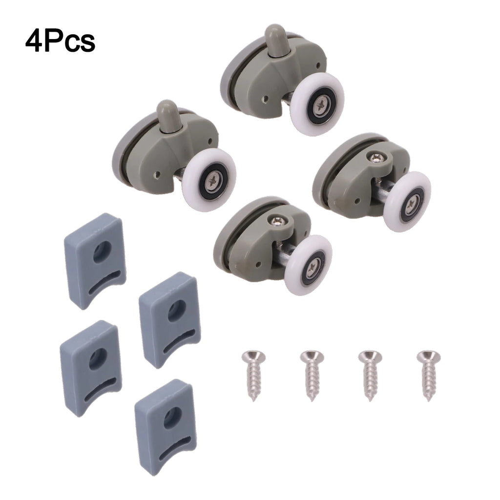 4PCS Single Shower Door Top & Bottom Wheels Rollers Runners Wheels Set 23-mm Household BATHROOM Replacement Spare Parts