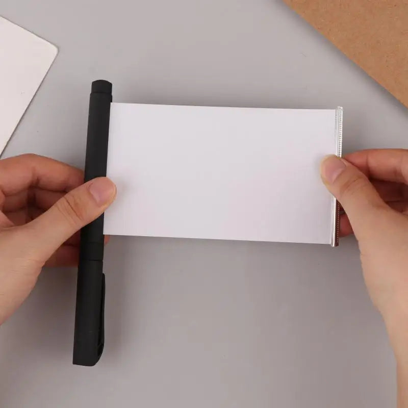 Hidden Retractable Writing Pen with Pull-out Paper, Easy to Use, Portable Tool for Note Taking & Daily Writing Oasis Select 01