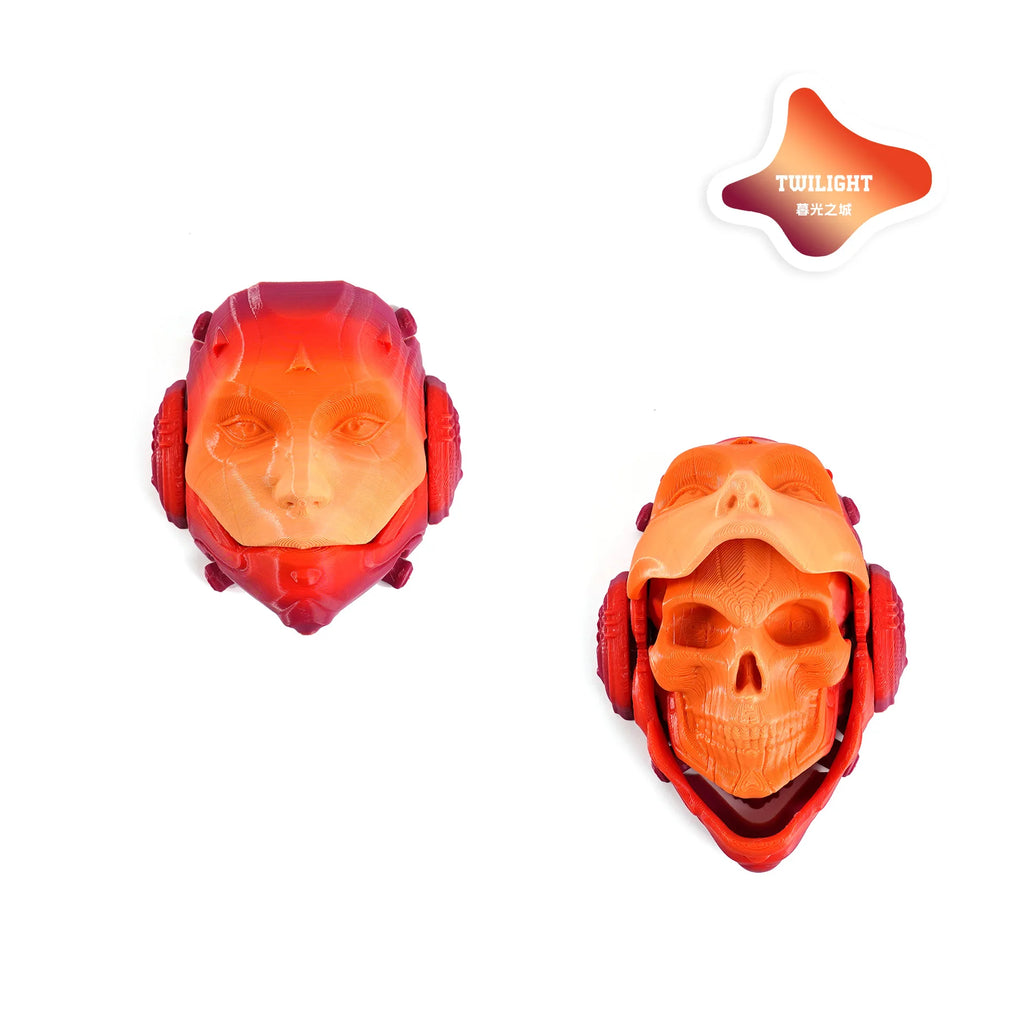 3D Printed Machined Mask Skull Mask Flip Keychain Creative Bag Pendant Car Keychain Desktop Ornament Funny Gift Miniatures Oasis Select B