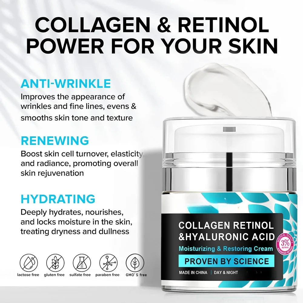 Hyaluronic Acid Retinol Face Cream – Firming & Brightening 60g