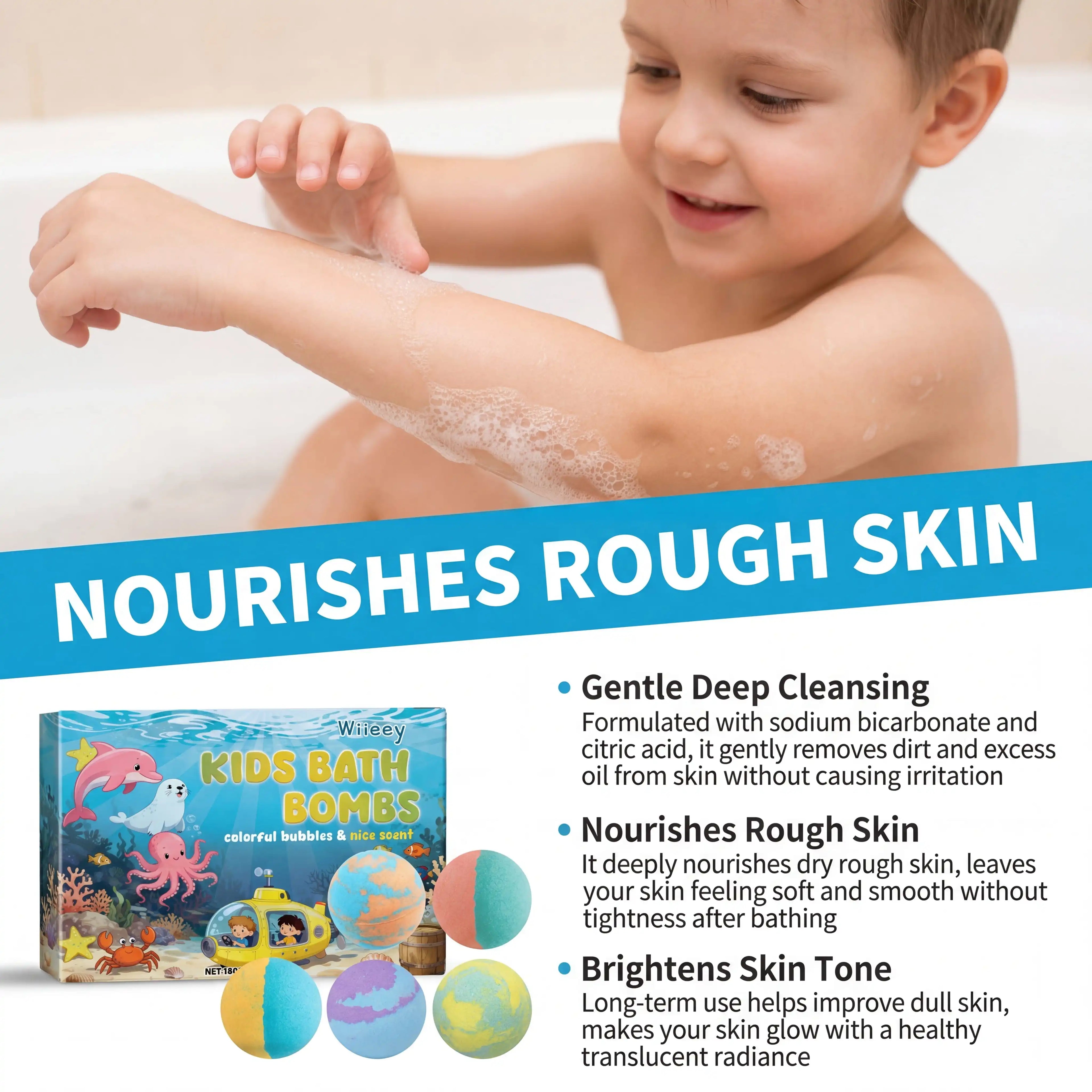 Kids Bath Bombs Toy Surprise Bombs Colorful Bubbles Surprise Ocean Cleanse the Skin and Leave Fragrance Children Gift Set Oasis Select