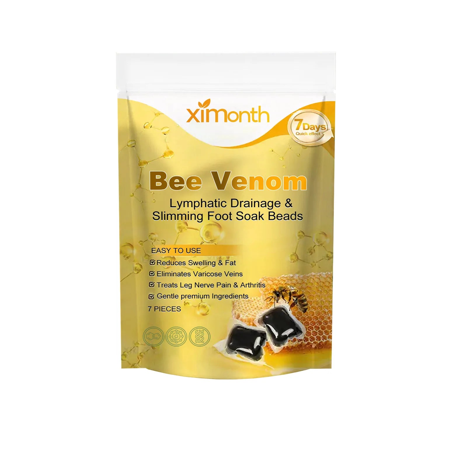 Bee Venom Foot Bath Beads Weight Loss Deeply Cleansing Improve Sleep Relieve Fatigue Remove Odor Feet Detox Soak Beads 7pcs Oasis Select 7pcs in Bag