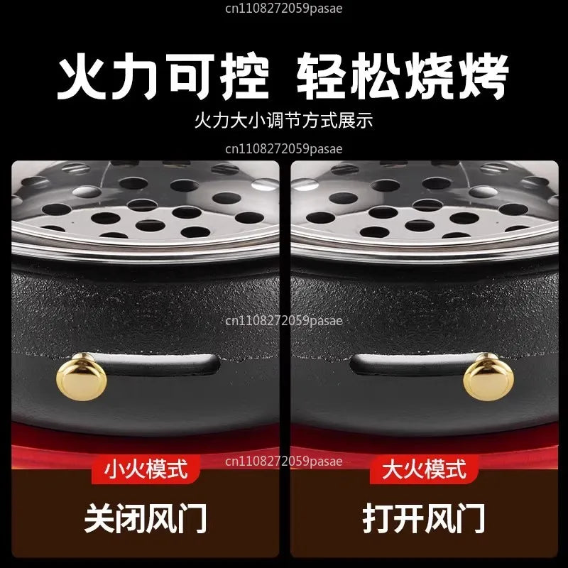 Round Cast Iron Charcoal Grill – Commercial & Household BBQ