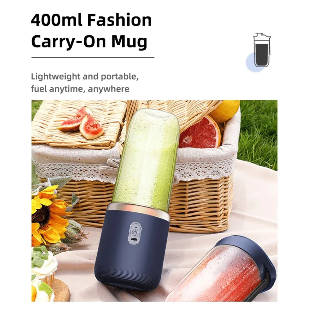FLAREMORE 6-Blade Portable USB Juicer Blender Cup – 2 Cups
