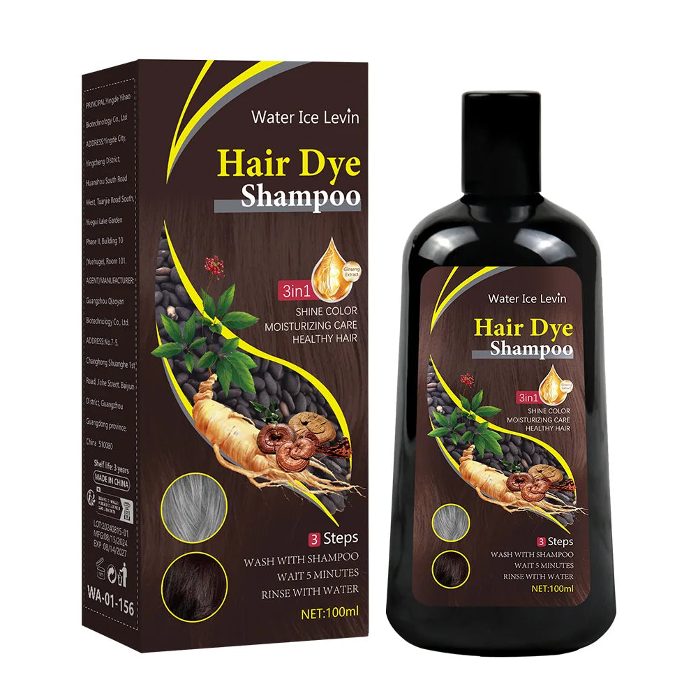 New Hair color shampoo 3 in 1 makes hair instantly from white to brown natural hair color protective sleeve for women 100ML Oasis Select Dark brown 100ml