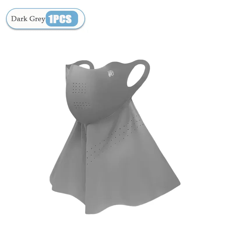 1-10PCS Women‘s Summer Outdoor Sun Face Mask Neck Cover Cooling Breathable UV Protection for Hiking Cycling Ideal Gift Oasis Select Dark Grey-1PC