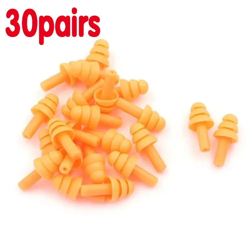 10-50pairs Ear Plugs Sound Insulation Waterproof Silicone Protection