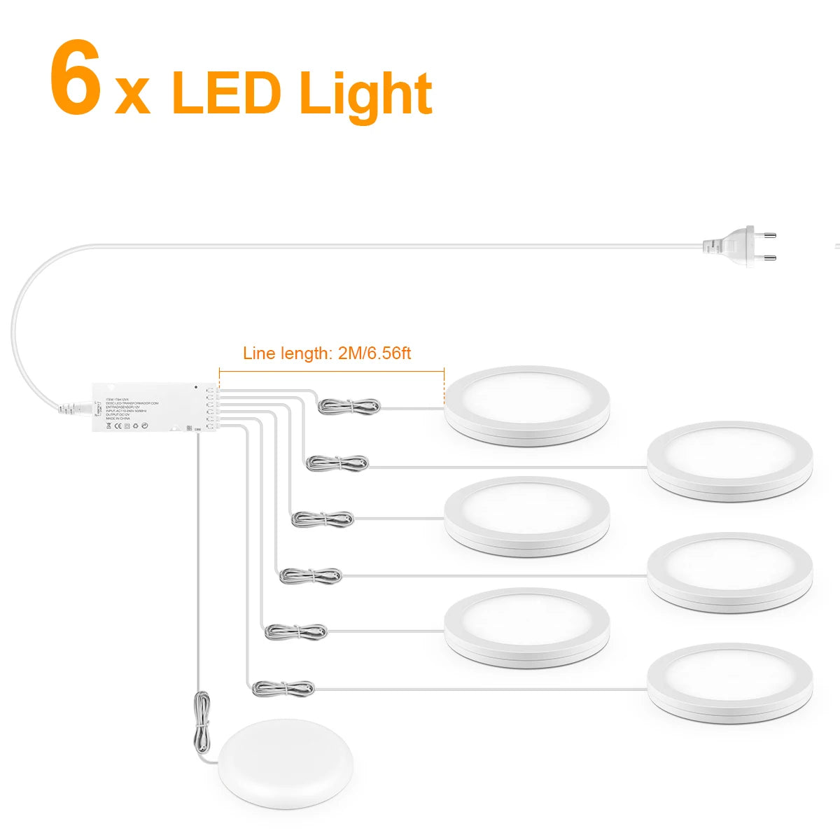 1-10pcs Ceiling Panel Lights with Dimmable Touch Sensor Swtich,5W Puck Light For Cabinet Study Desk Storage Shelf Night Lighting Oasis Select 6x LED Panel Light White
