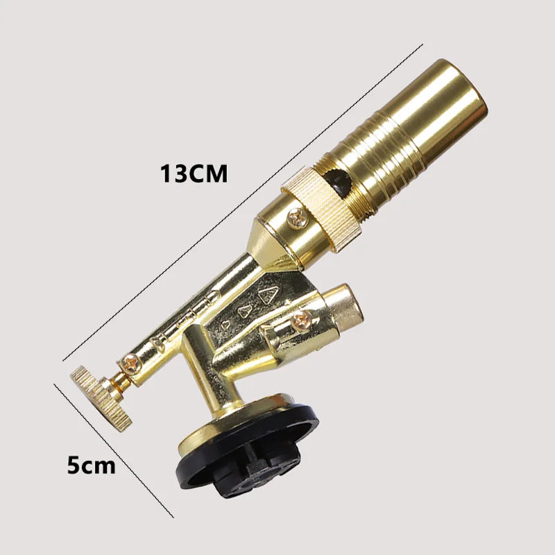 Handheld Copper Alloy Butane Torch Head Adjustable Flame for Kitchen BBQ Baking Cooking Creme - Ergonomic Fire Starter Lighter Oasis Select