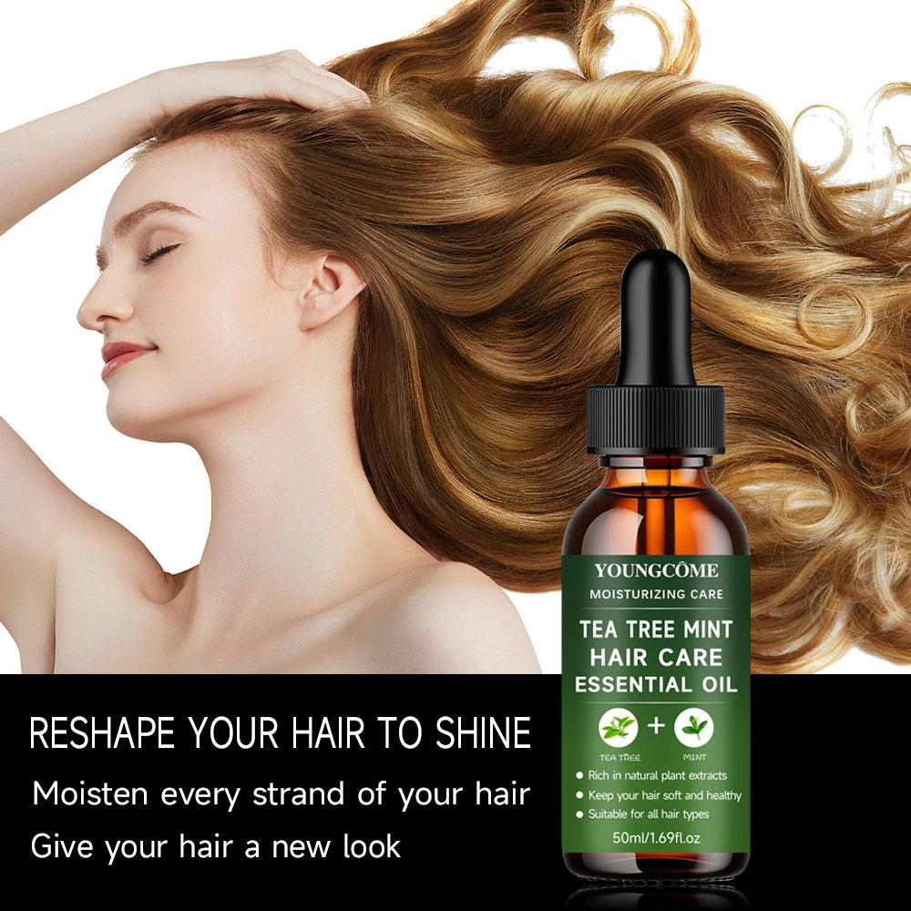 YOUNGCOME Tea Tree & Peppermint Hair Care Essential Oil: Natural Moisturizing & Nourishing Treatment for All Hair Types 2025 Oasis Select