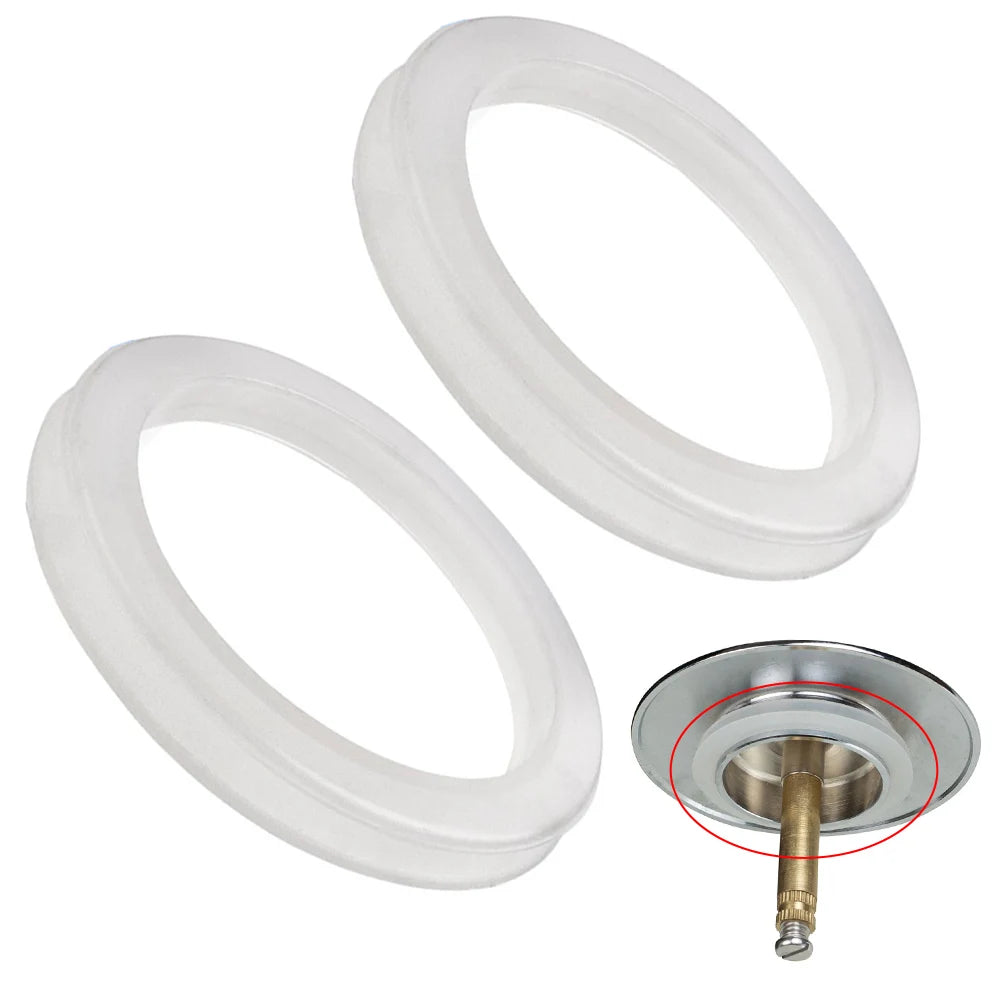 2pcs Silicone Ring Gasket Replacement Anti-leakage Seal Washer Gasket Bathtub Sink Pop-Up Cap Washer Seal Bath Accesories Oasis Select