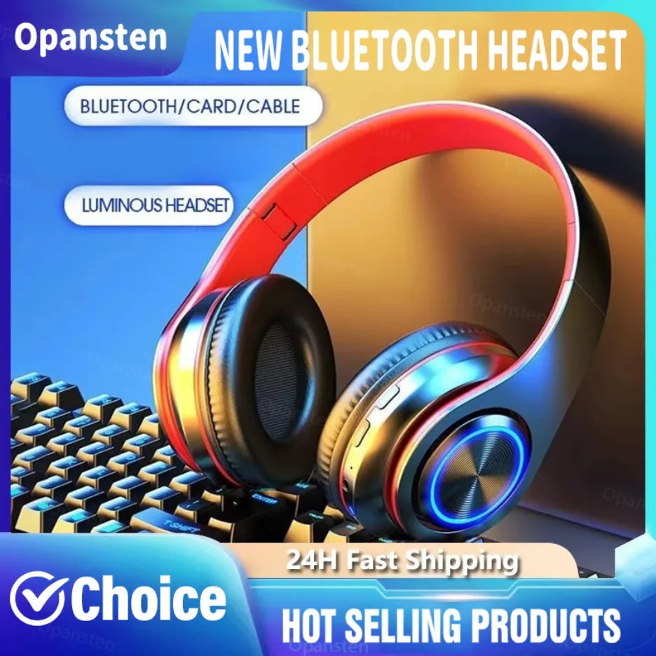 Headsets Gamer Headphones Blutooth Surround Sound Stereo Wireless Earphone USB With MicroPhone Colourful Light PC Laptop Headset Oasis Select