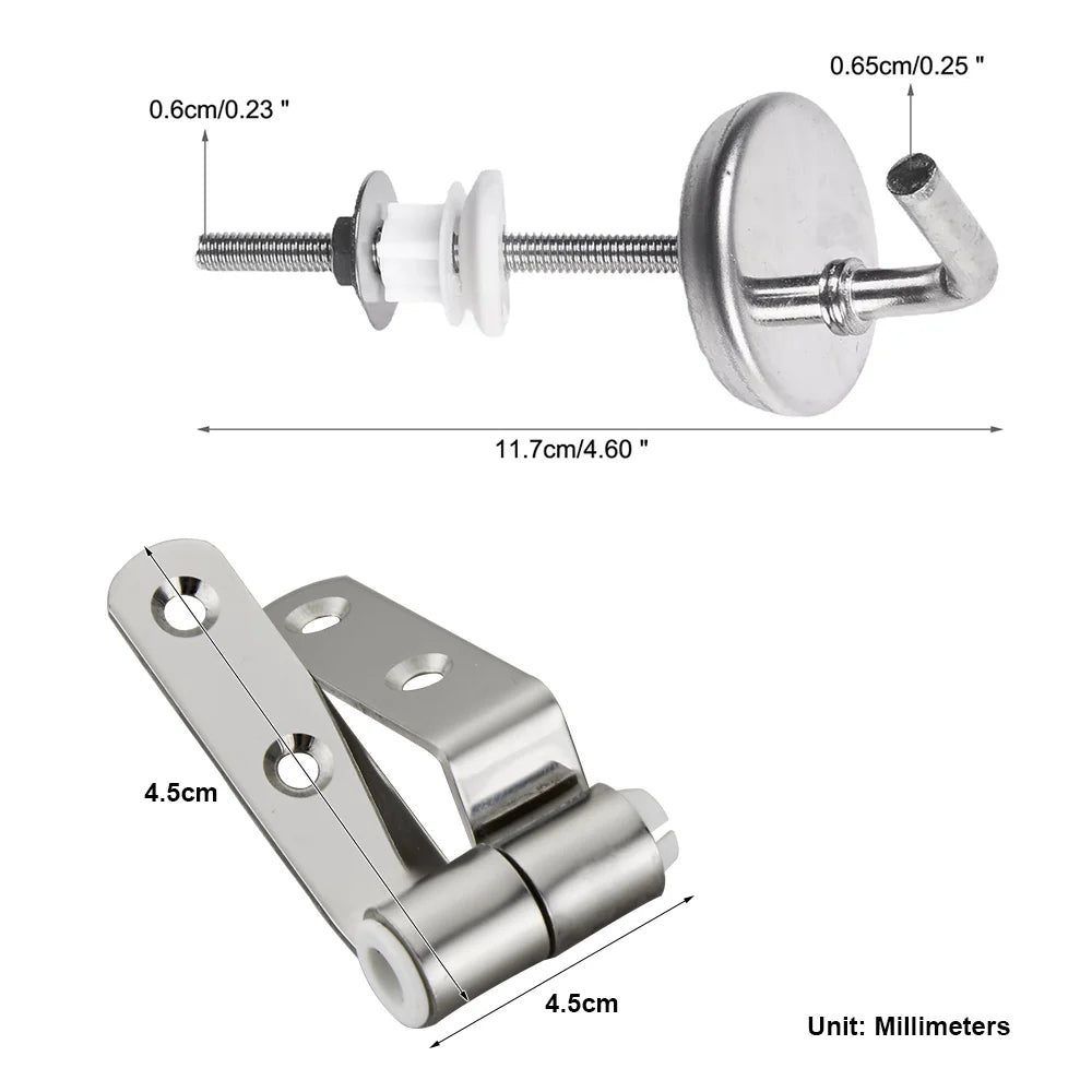 Stainless Steel Toilet Seat Hinge Flush Toilet Cover Mounting Connector Toilet Lid Hinge Mounting Fittings Replacement Parts Oasis Select