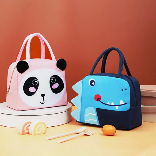 3D Cute Cartoon Lunch Box Bag for Students - Insulated Thermal Food Carrier, Portable Handheld Meal Tote with Keep Warm Pocket Oasis Select